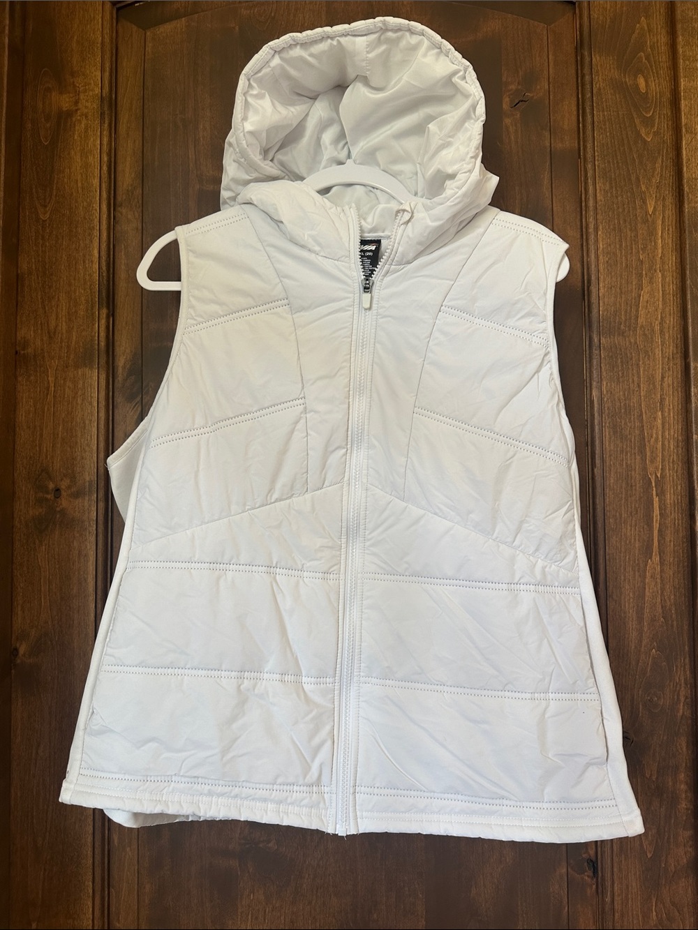 Avia White Hooded Quilted Puffer Vest - Women's